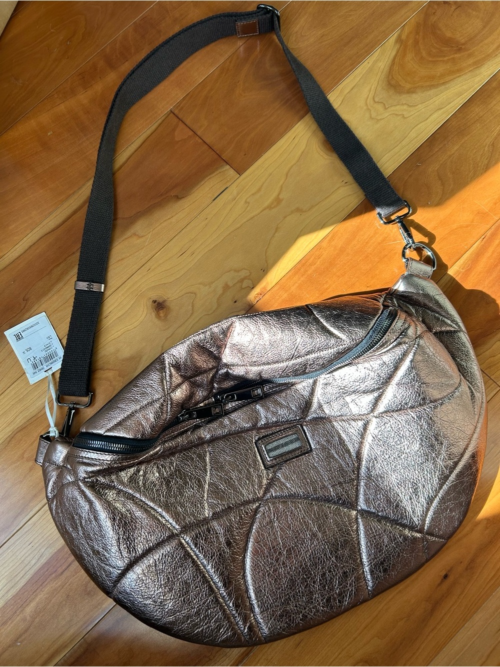 Peserico Women's Brown Metallic Cross-Body Bag